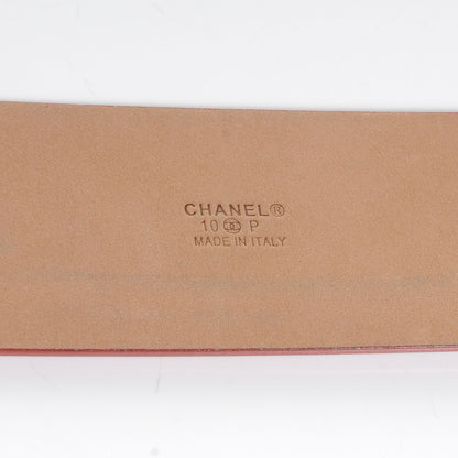 Chanel Patent Leather CC Logo Belt 85 34 Red 5 of 6