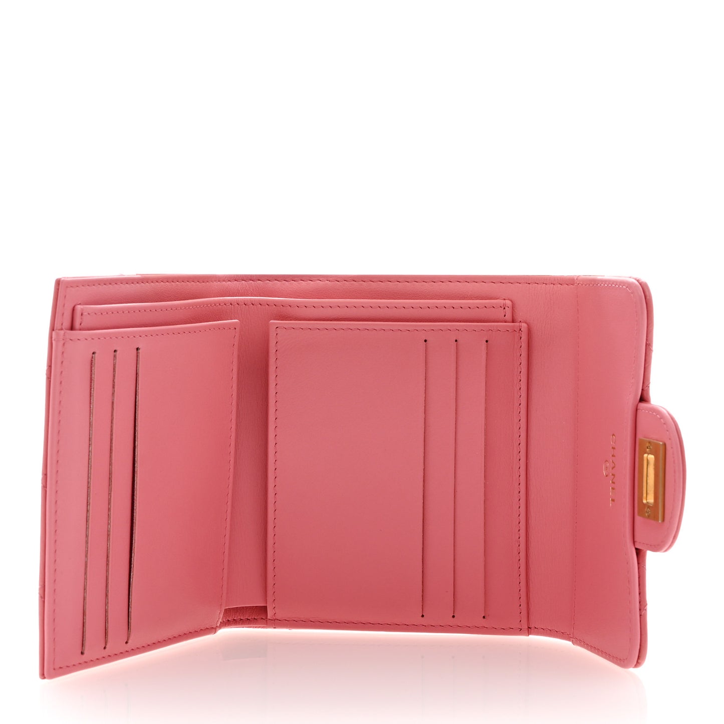 Aged Calfskin Quilted Reissue Compact Wallet Pink