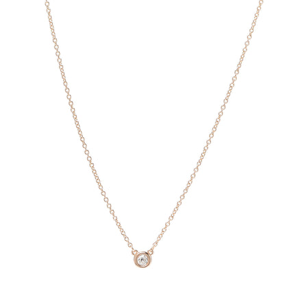 Tiffany 18K Rose Gold Diamond .09ct Elsa Peretti Diamonds by the Yard Pendant Necklace 1 of 5