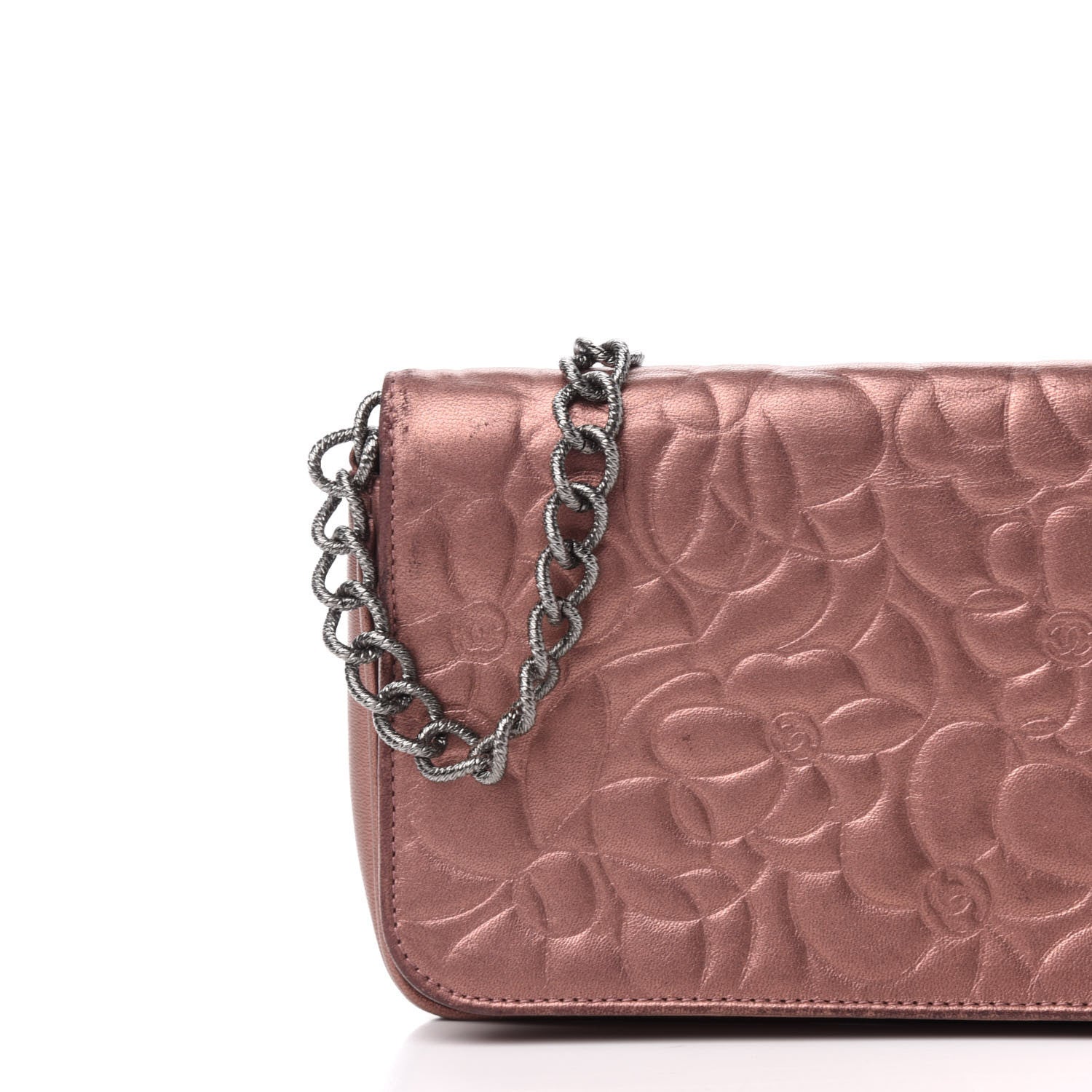 Chanel Metallic Lambskin Camellia Single Flap Bronze 10 of 10