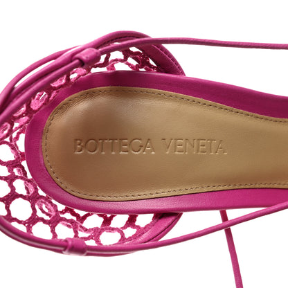 Bottega Veneta Mesh Nappa Stretch Ankle Tie 90mm Sandals 38.5 Hollyhock 6 of 7