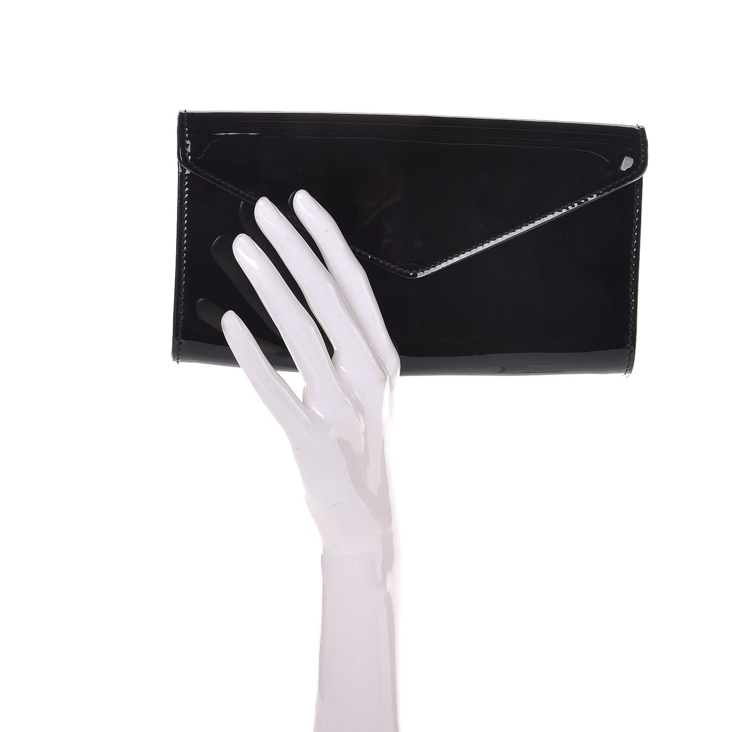 Patent Y-Mail Clutch Black