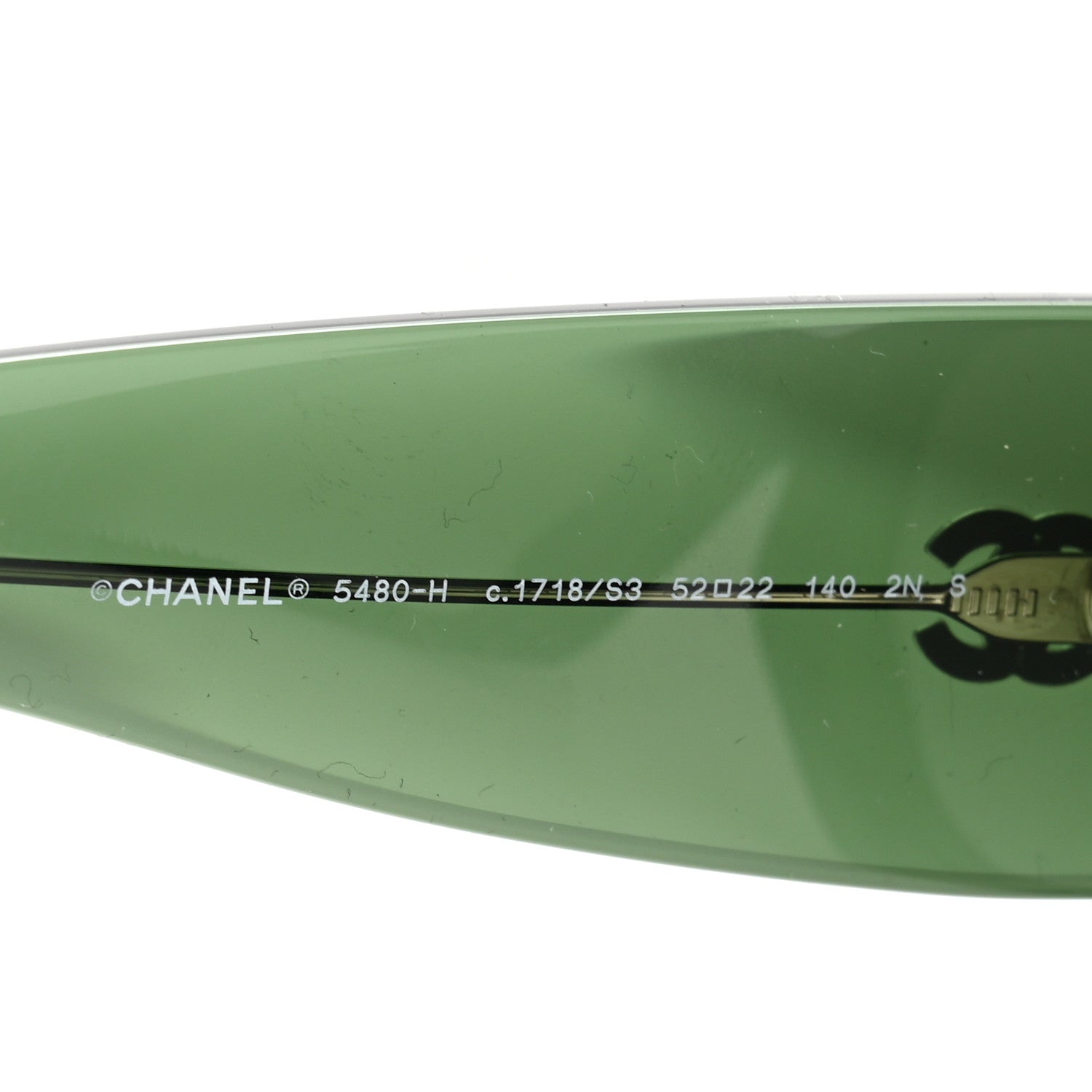 Chanel Acetate Pearl Rectangle Sunglasses 5480-H Dark Green 5 of 8