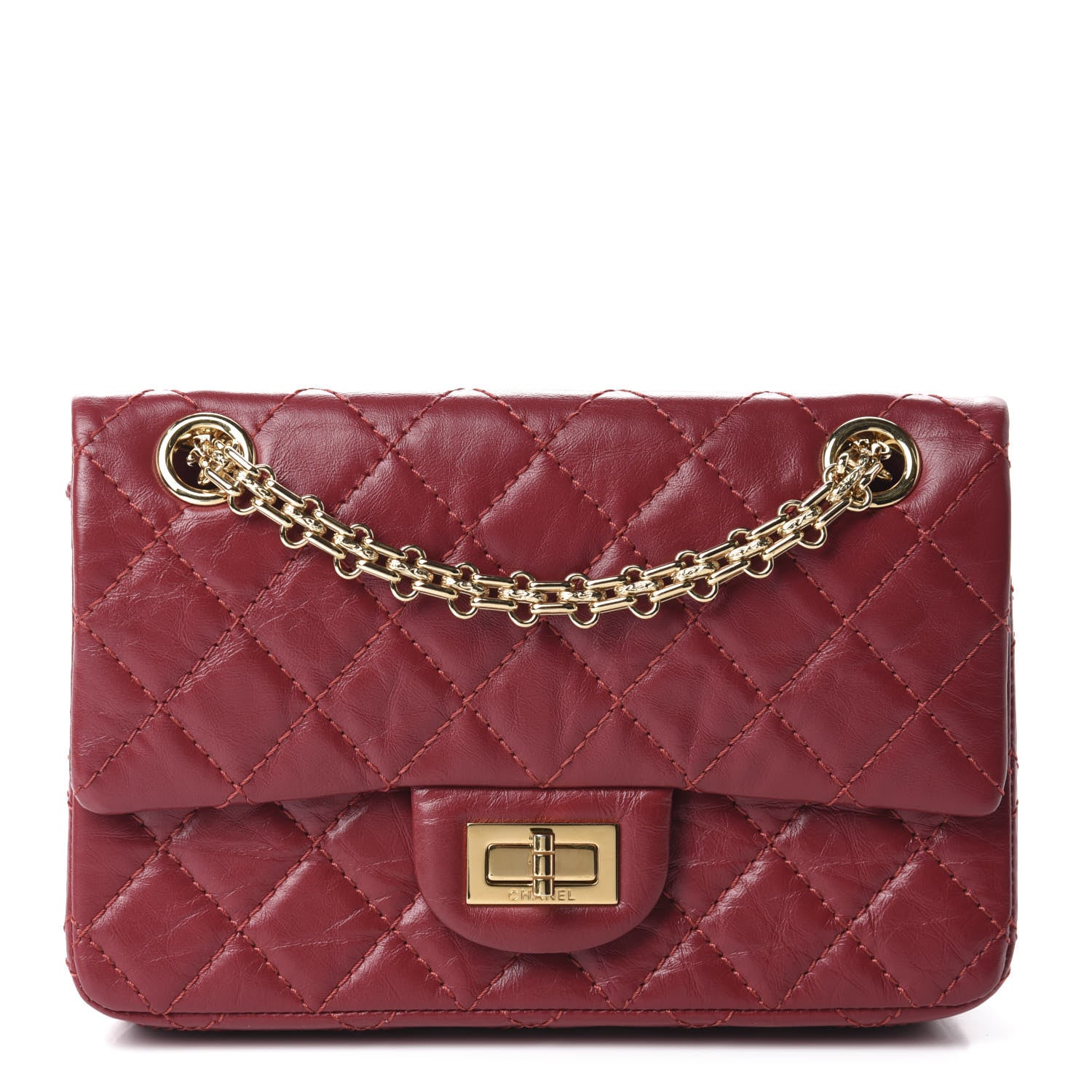 Chanel Aged Calfskin Quilted 2.55 Reissue Mini Flap Red 1 of 11