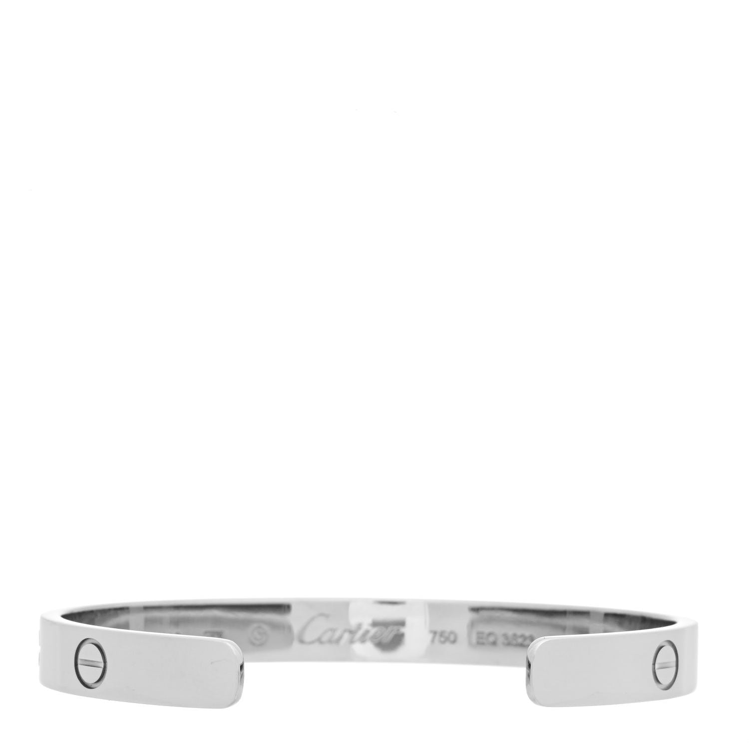 Cartier 18K White Gold LOVE Cuff Bracelet 16 6 of 8