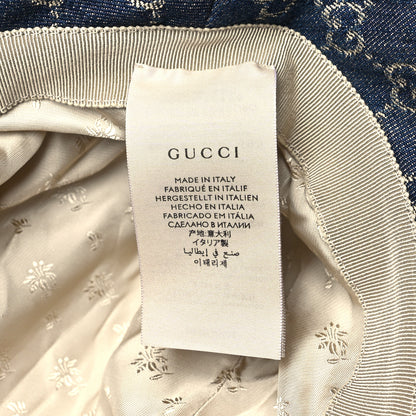 Gucci Washed Jacquard Denim Nappa GG Monogram Oscar Bucket Hat L Denim Cuir 7 of 7