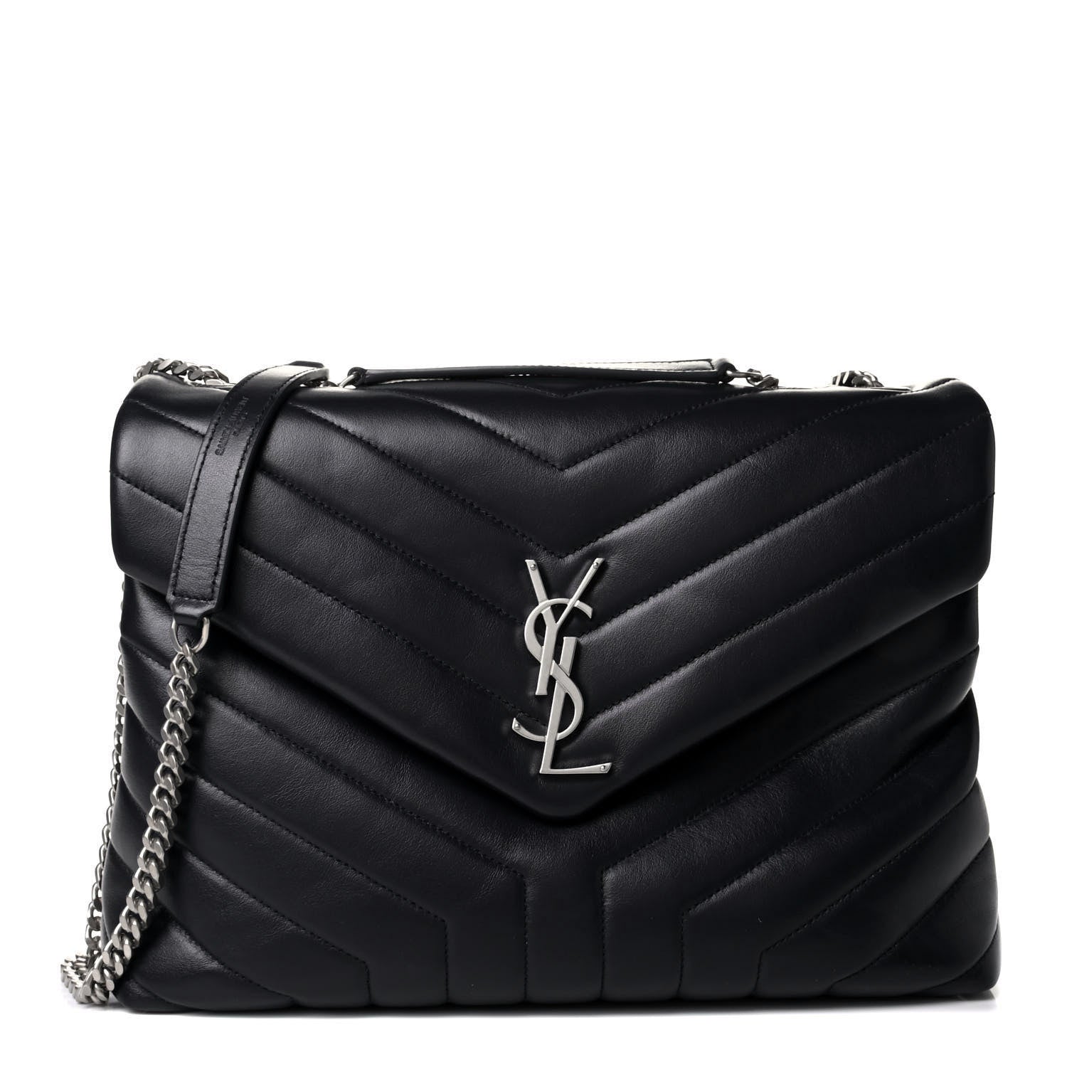 Saint Laurent Calfskin Y Quilted Monogram Medium Loulou Chain Satchel Medium Blue 2 of 5