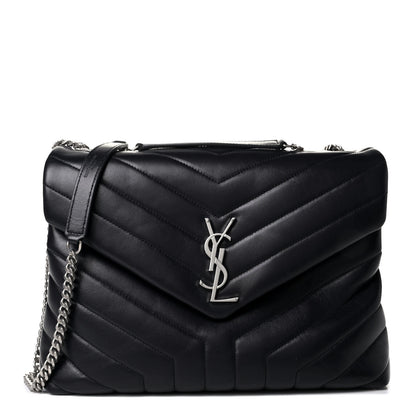 Saint Laurent Calfskin Y Quilted Monogram Medium Loulou Chain Satchel Medium Blue 2 of 5