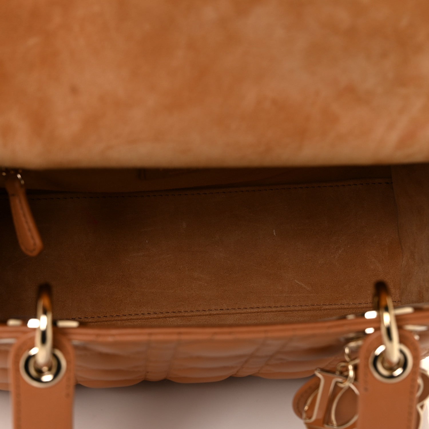 Christian Dior Lambskin Cannage Medium Lady Dior Amber 5 of 9