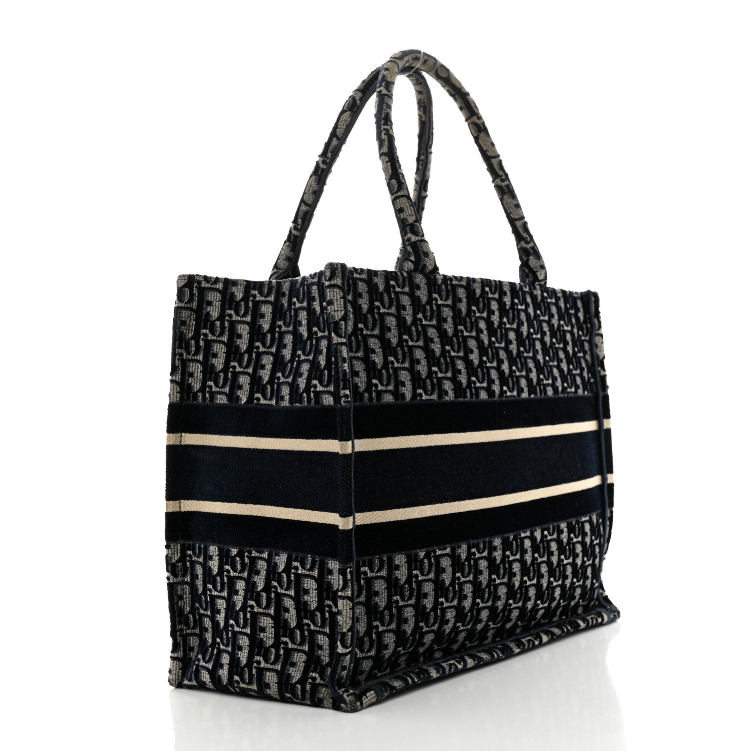 Christian Dior Oblique Velvet Medium Book Tote Blue Multicolor 3 of 10