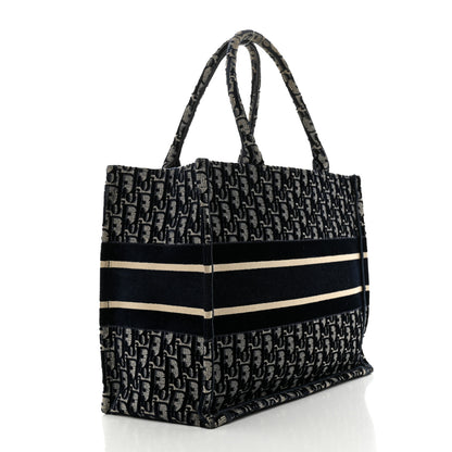 Christian Dior Oblique Velvet Medium Book Tote Blue Multicolor 3 of 10
