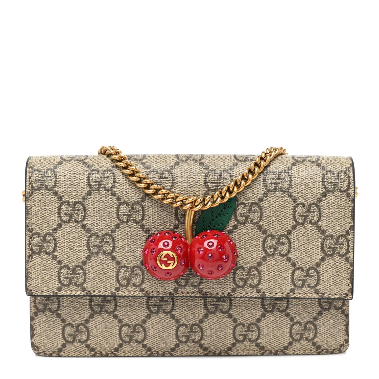 Gucci GG Supreme Monogram Mini Cherry Chain Bag 1 of 8