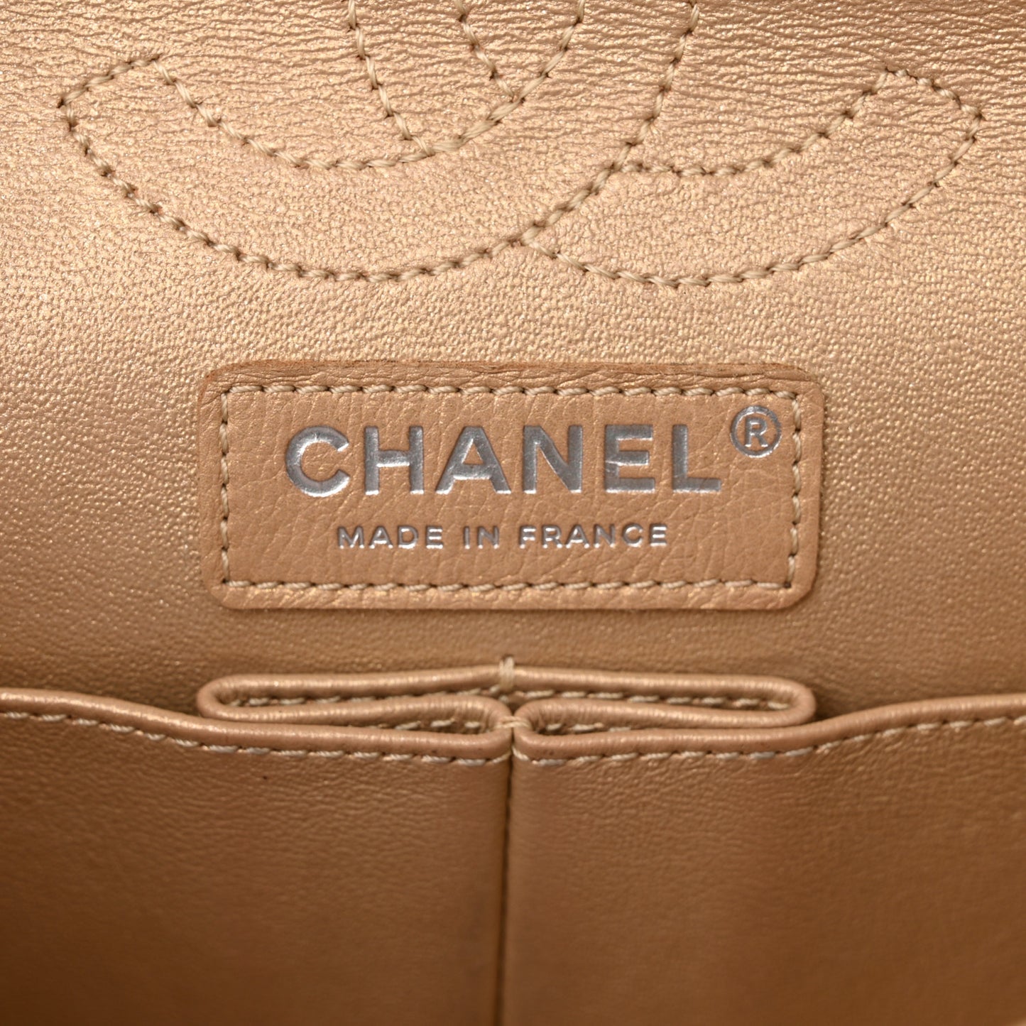Metallic Calfskin Quilted Lucky Charms 2.55 Reissue 224 Flap Gold