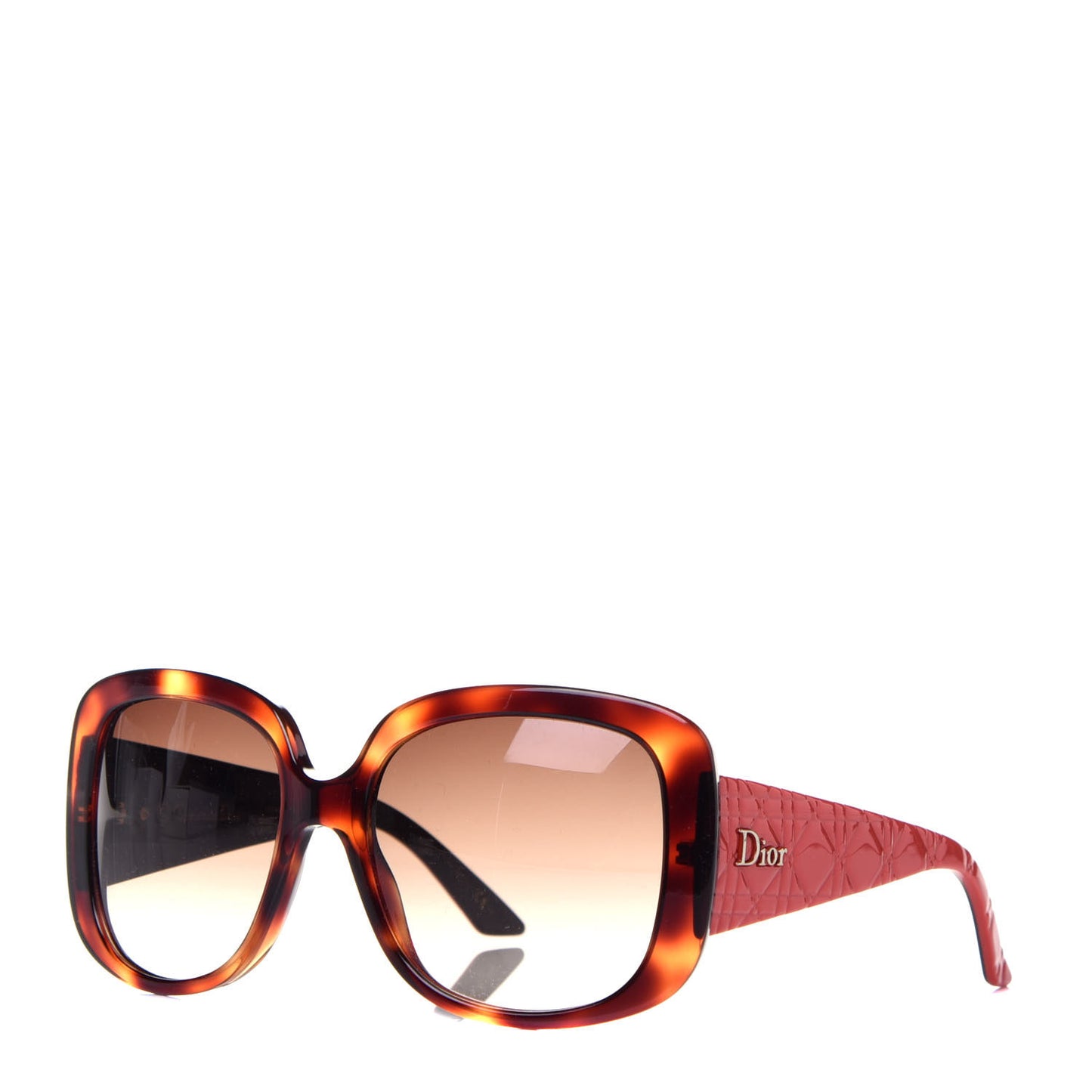 Resin Cannage Dior Lady Lady 1 Sunglasses Red Tortoise