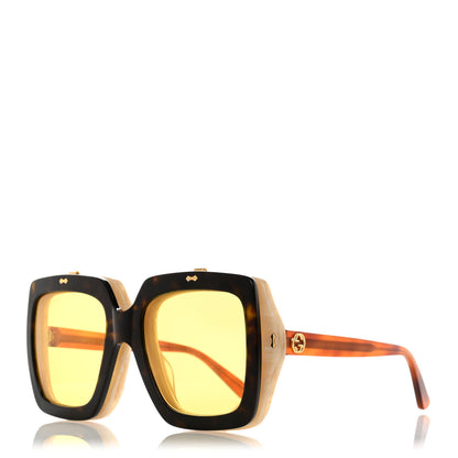 Gucci Acetate Oversized Flip Up Sunglasses GG0088S Tortoise 1 of 9