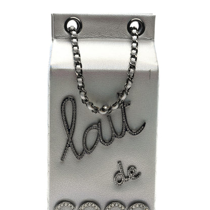 Chanel Metallic Goatskin Lait de Coco Milk Carton Bag Silver 7 of 9