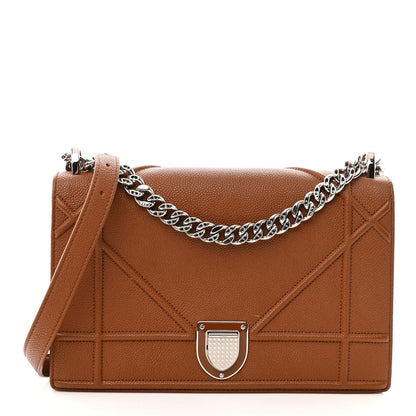 Christian Dior Grained Calfskin Medium Diorama Flap Bag Brown 1 of 10