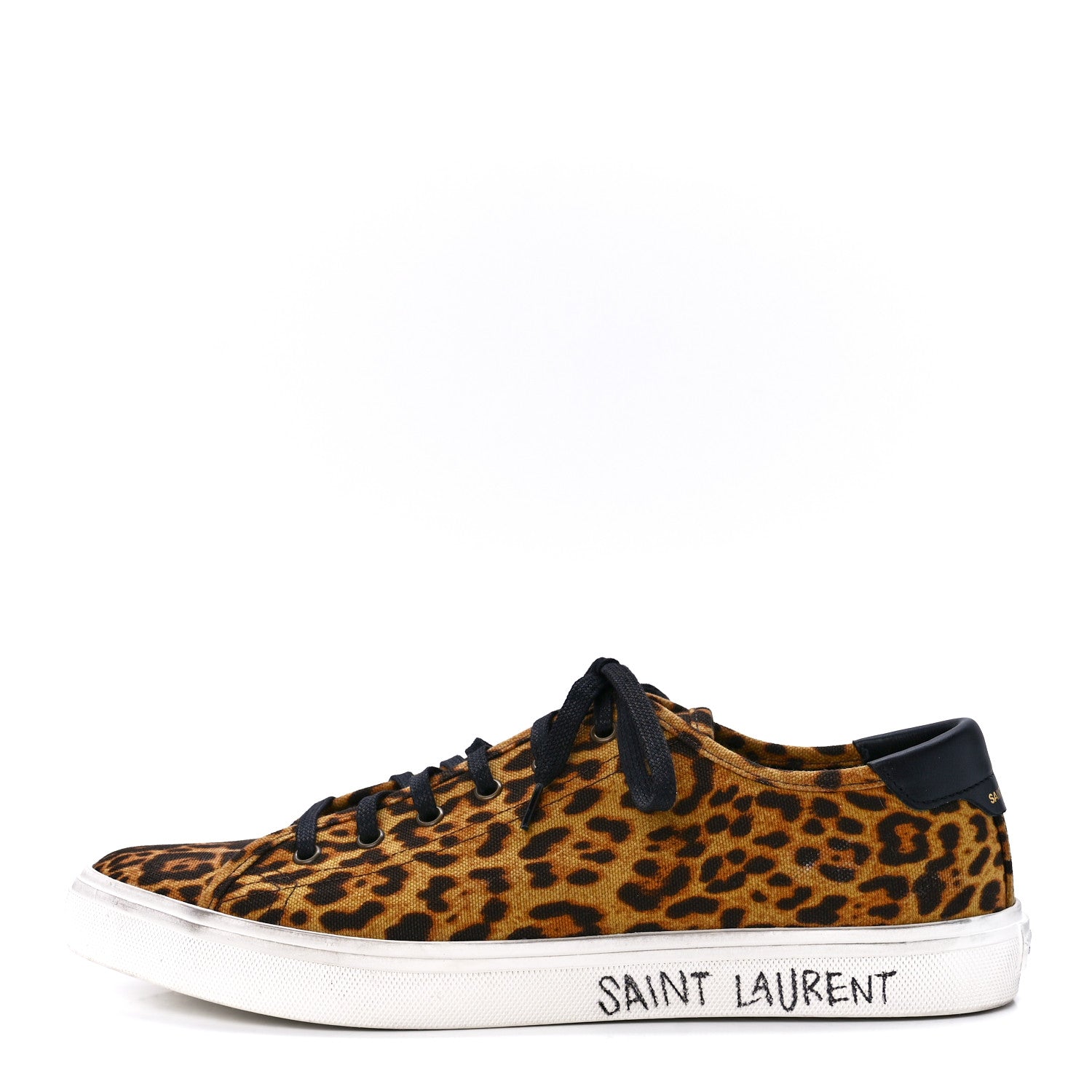 Saint Laurent Canvas Leopard Print Malibu Low Top Sneaker 44 Brown 1 of 8