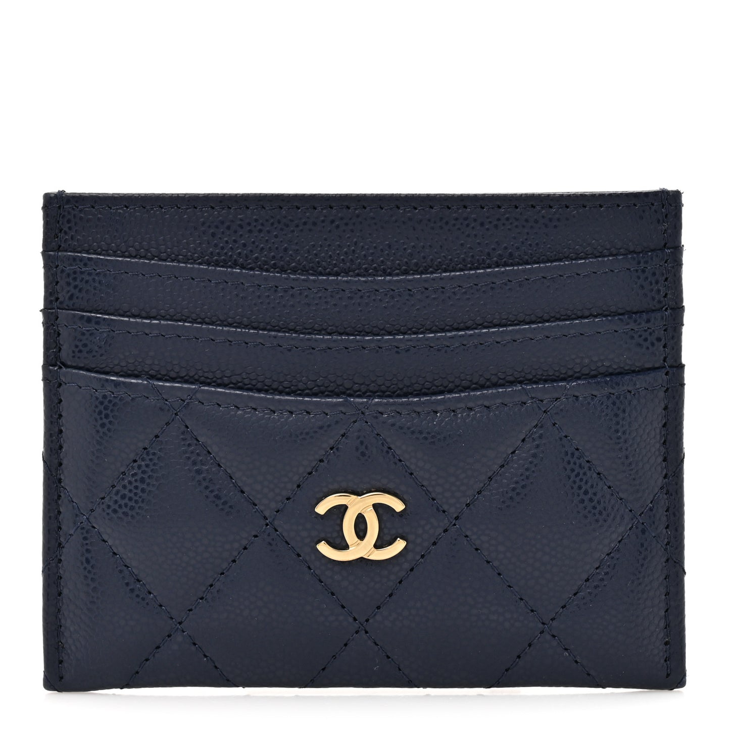 Caviar Quilted Multi Card Holder Navy