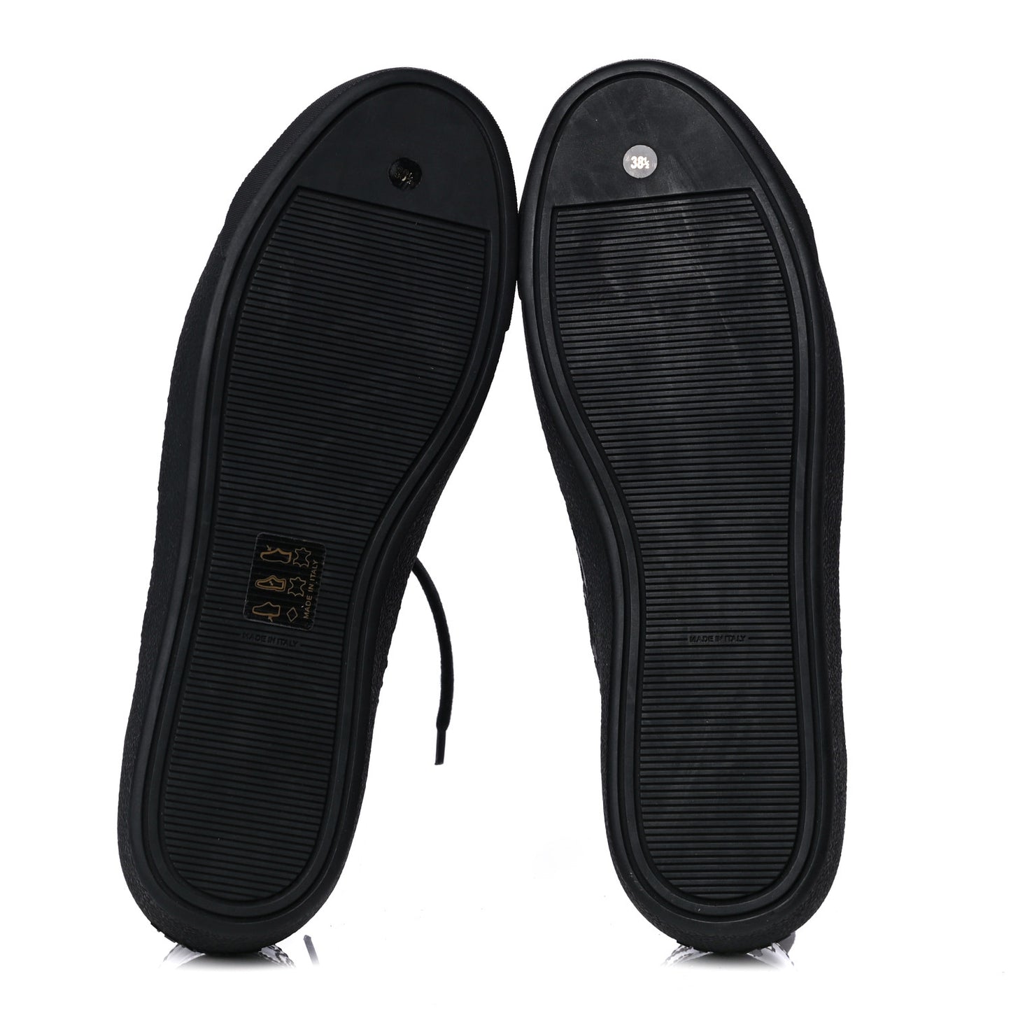 Patent Grained Goatskin Hollow Out Flower Sneakers 38.5 Black