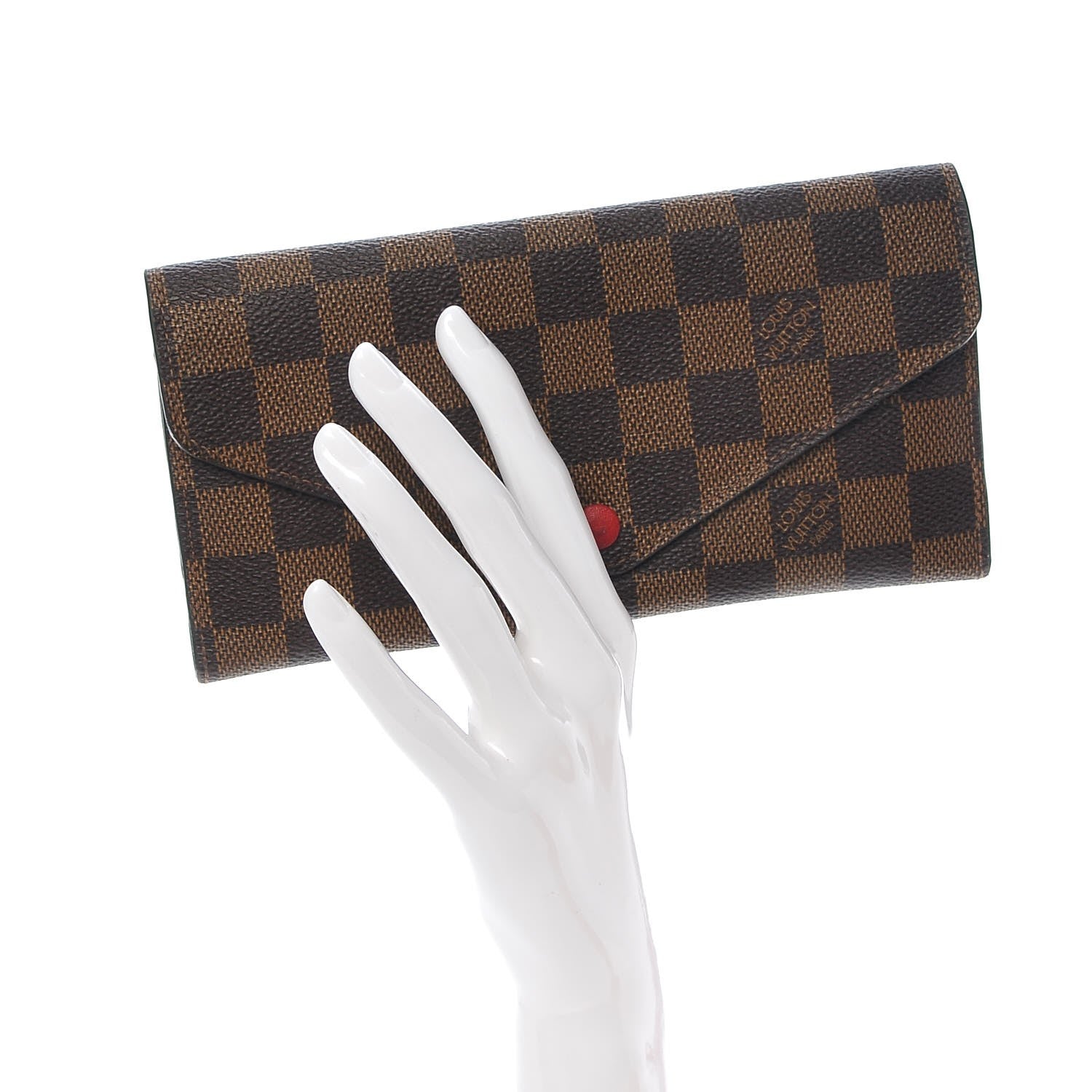 Louis Vuitton Damier Ebene Josephine Wallet Red 2 of 11