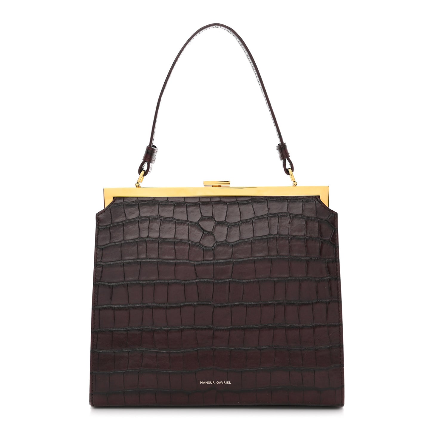 Crocodile Embossed Calfskin Elegant Top Handle Bag Class