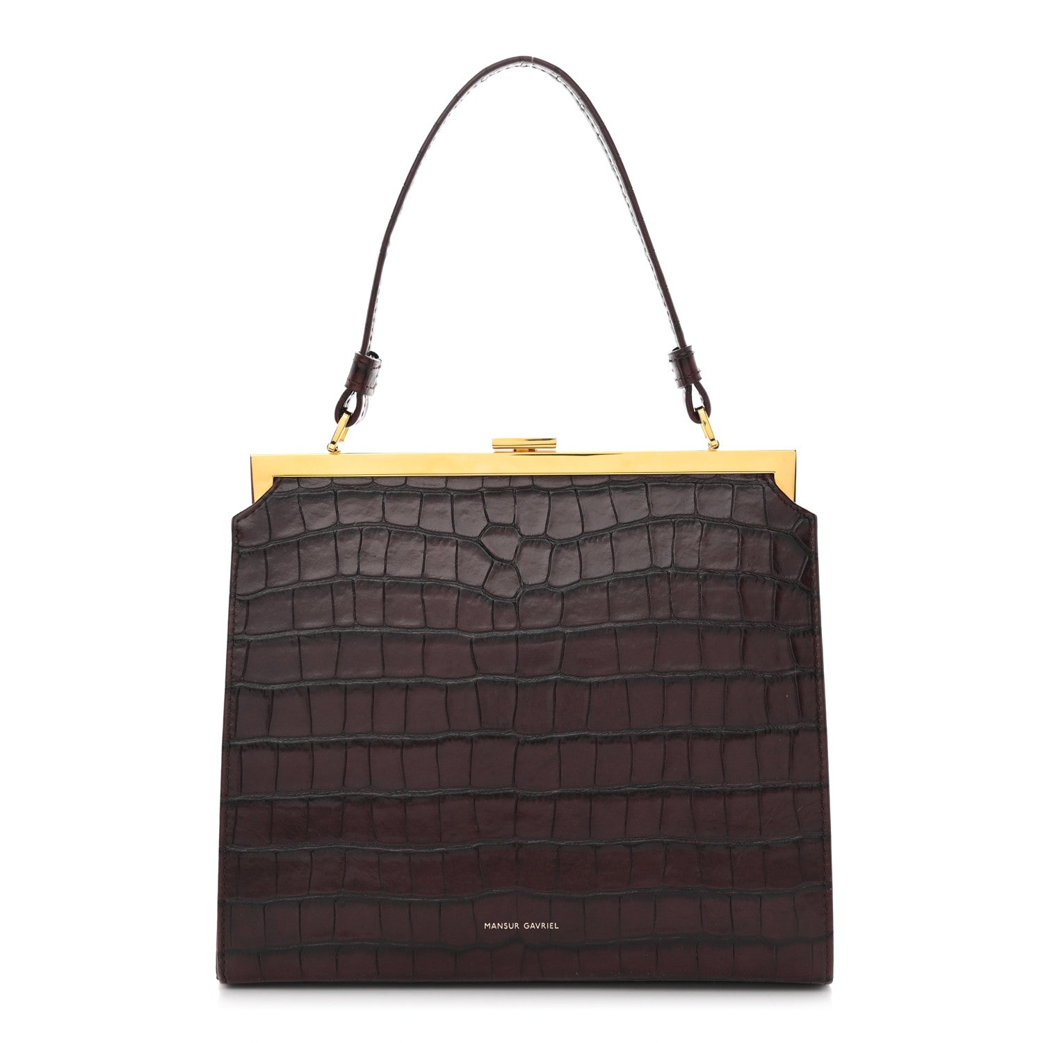 Mansur Gavriel Crocodile Embossed Calfskin Elegant Top Handle Bag Class 1 of 9
