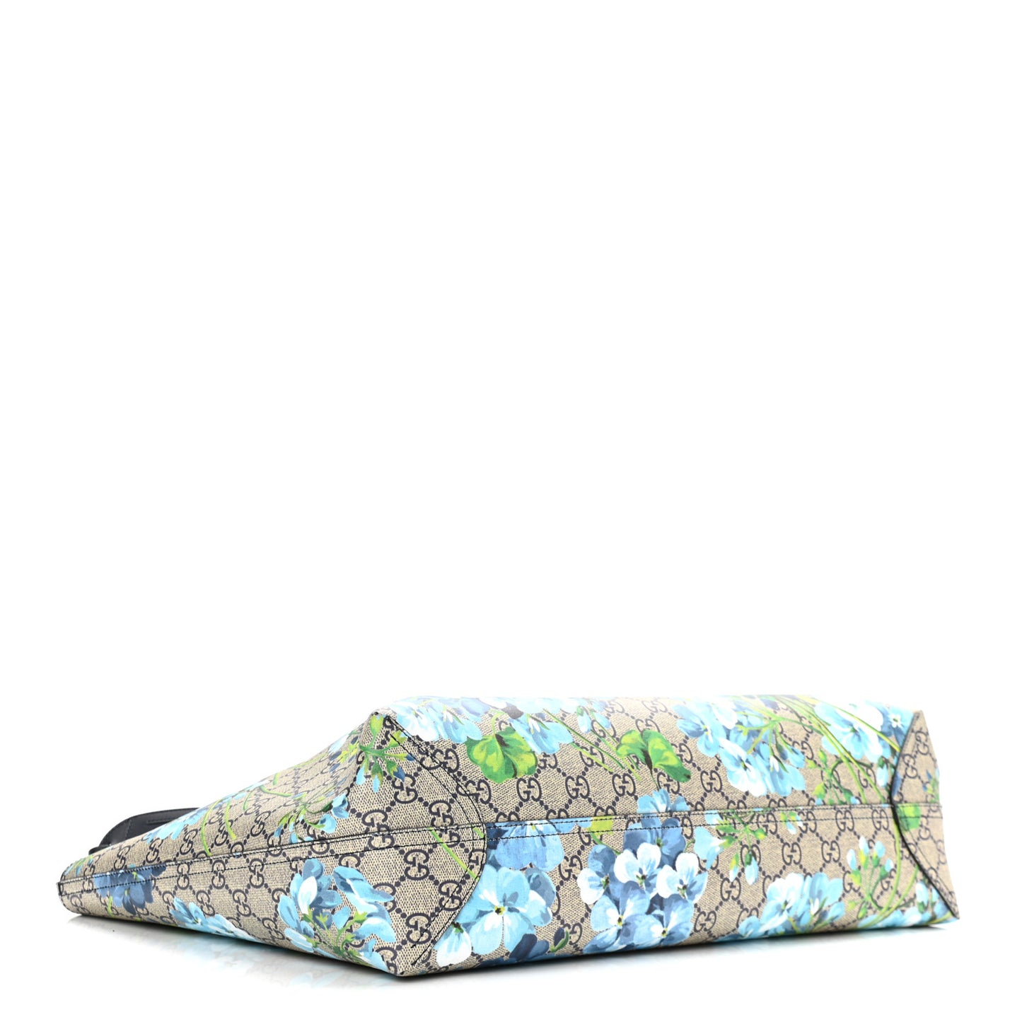 GG Supreme Monogram Blooms Medium Reversible Tote Beige Blue Navy