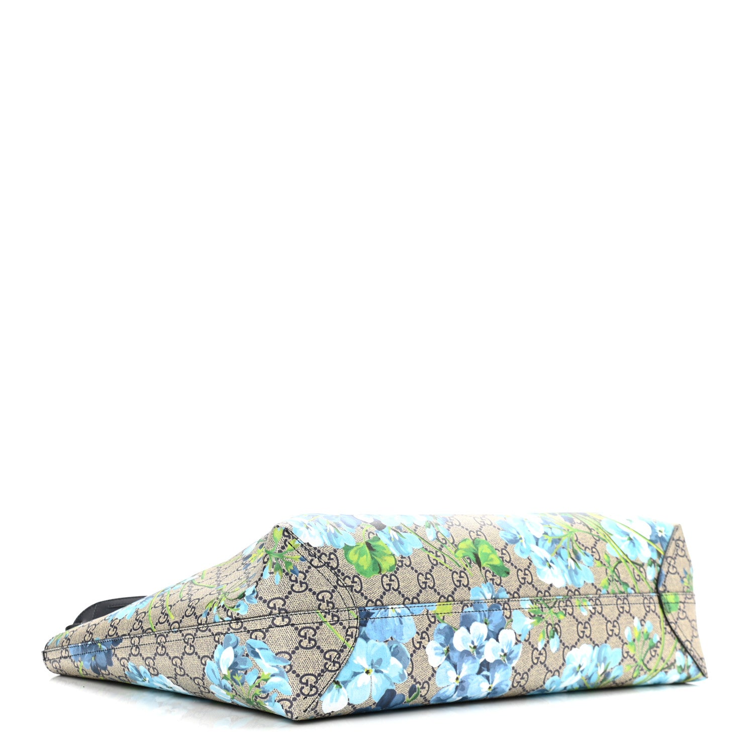 Gucci GG Supreme Monogram Blooms Medium Reversible Tote Beige Blue Navy 4 of 17