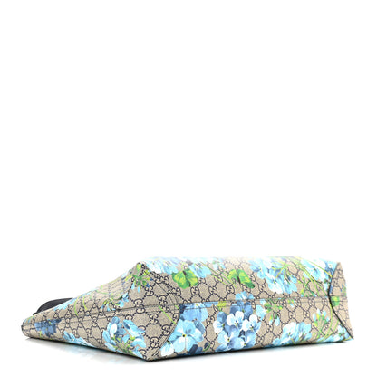 Gucci GG Supreme Monogram Blooms Medium Reversible Tote Beige Blue Navy 4 of 17