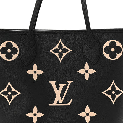 Louis Vuitton Empreinte Monogram Giant Neverfull MM Black Beige 7 of 11