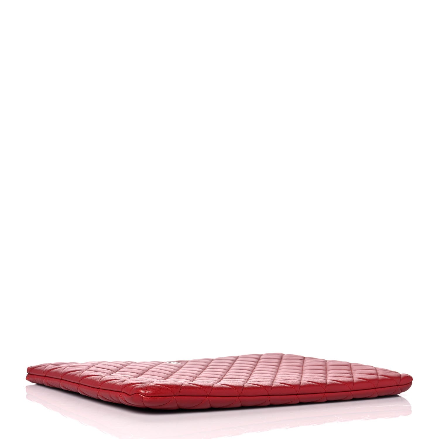 Chanel Lambskin Quilted Large Cosmetic Case Red 4 of 9