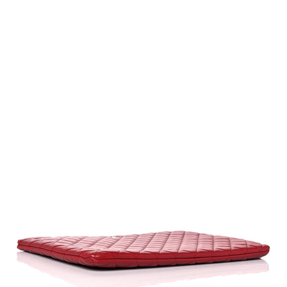 Chanel Lambskin Quilted Large Cosmetic Case Red 4 of 9