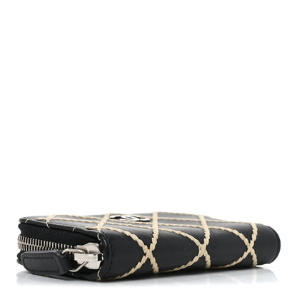 Chanel Lambskin Double Stitch Zip Coin Purse Black 4 of 8