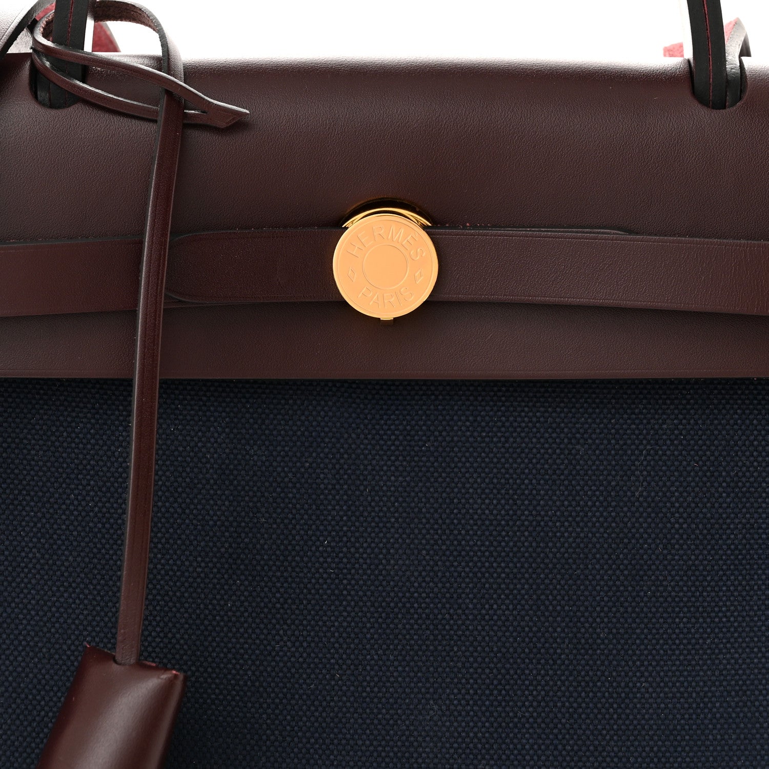 Hermes Toile Militaire Vache Hunter Herbag Zip Retourne 31 PM Rouge Sellier Bleu Marine 9 of 12