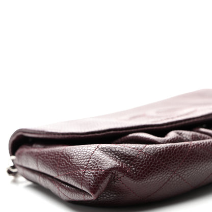 Chanel Caviar Half Moon Wallet On Chain WOC Bordeaux 10 of 12