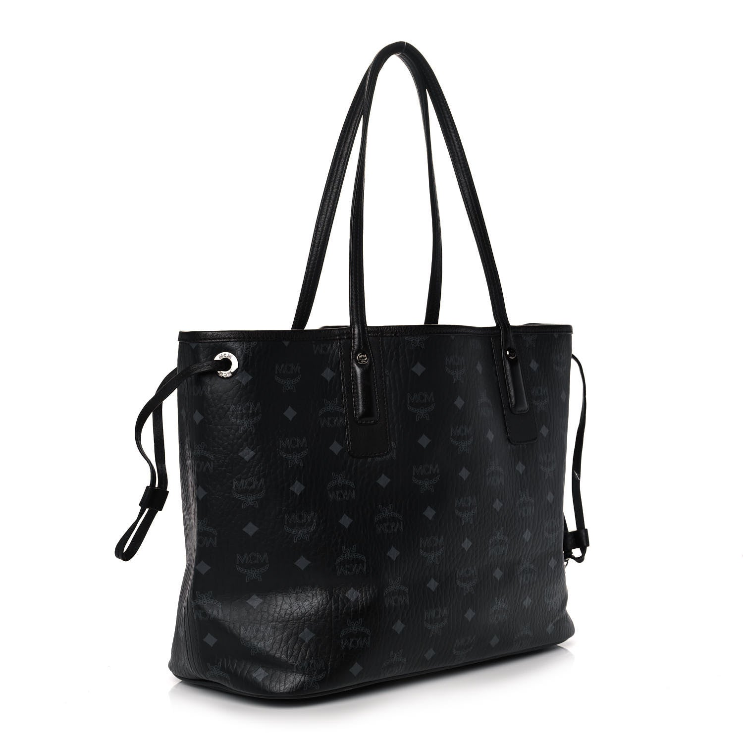 MCM Visetos Medium Liz Reversible Shopper Tote Black 3 of 11