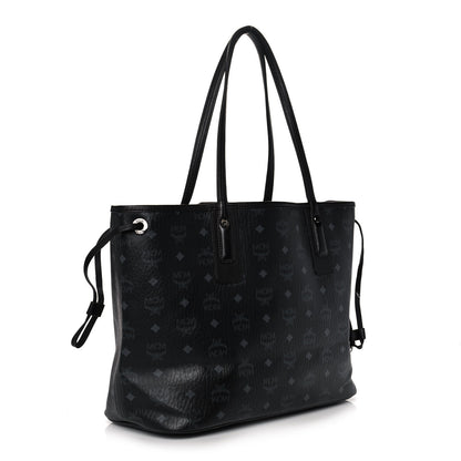 MCM Visetos Medium Liz Reversible Shopper Tote Black 3 of 11
