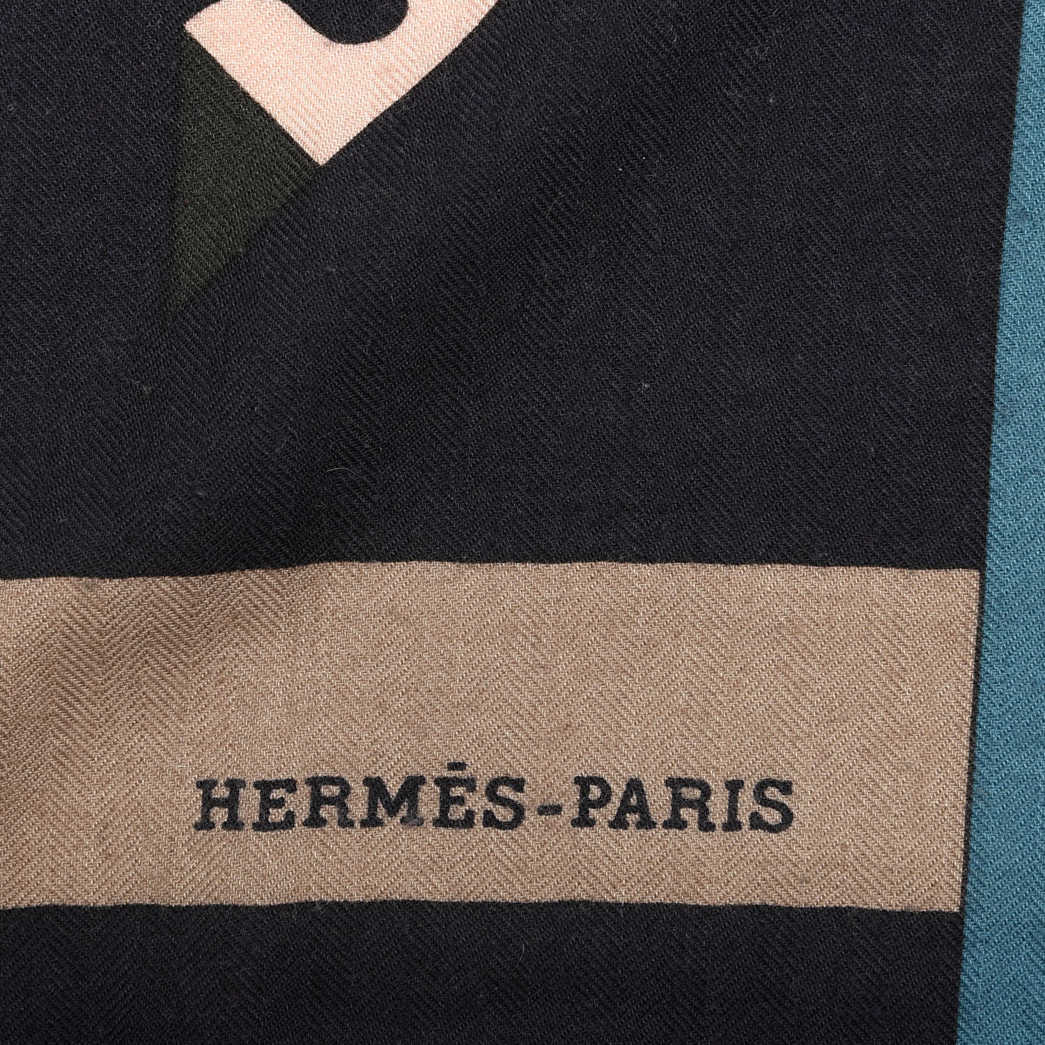 Hermes Cashmere Silk Rocabar Shawl 140 Bleu Canard Marine Jaune 2 of 3