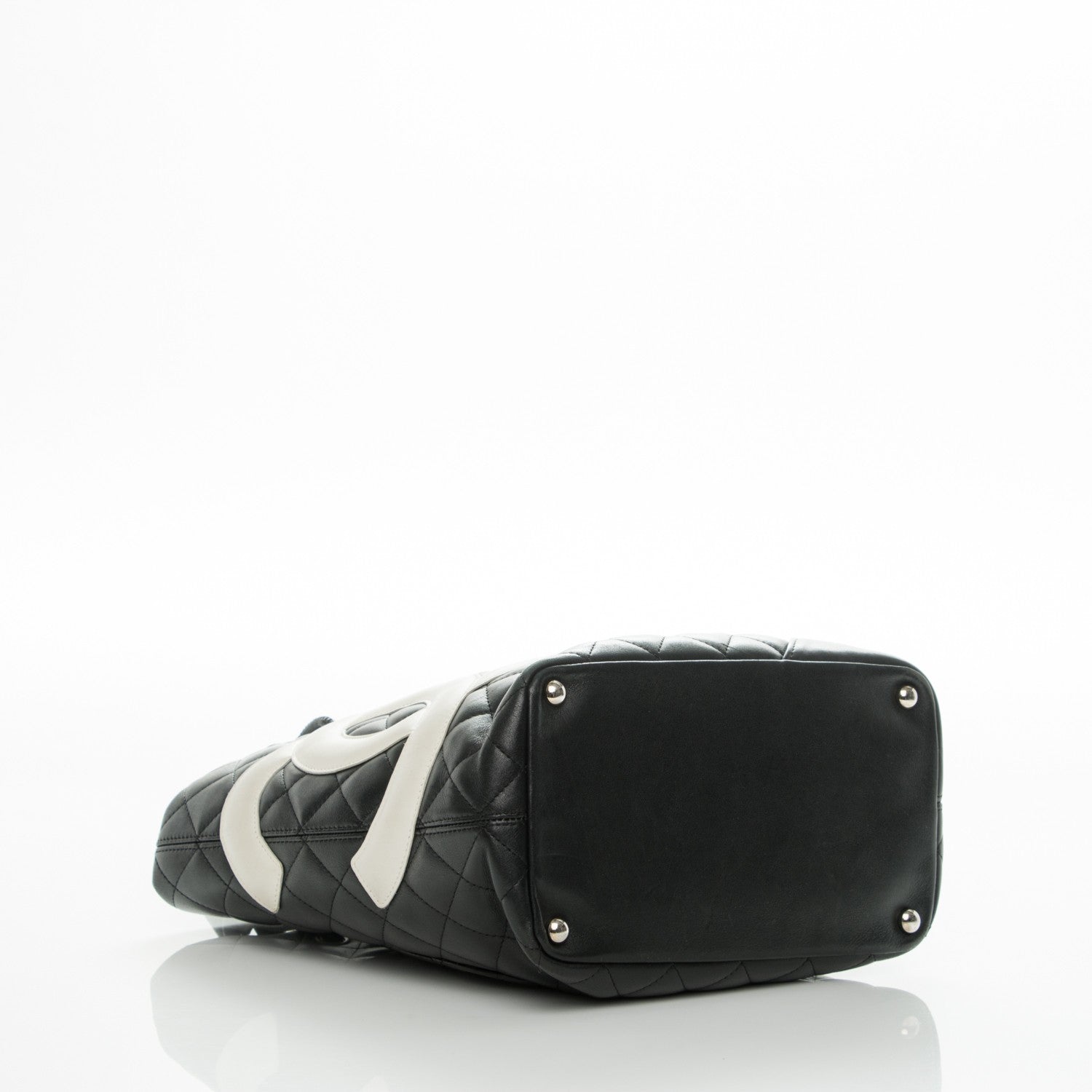 Chanel Calfskin Quilted Medium Cambon Tote Black White 4 of 7