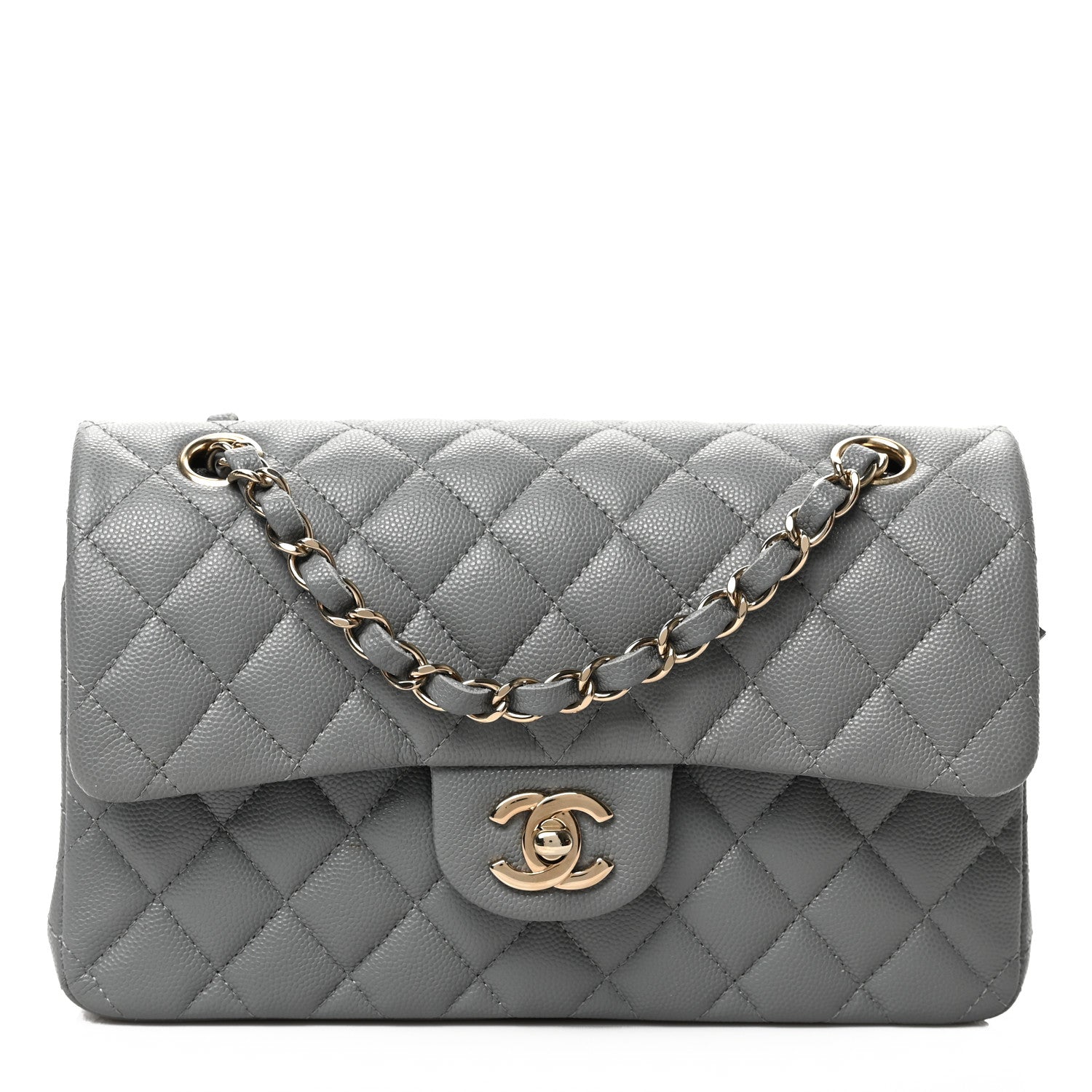 Chanel Caviar Quilted Small Double Flap Grey 1 of 9