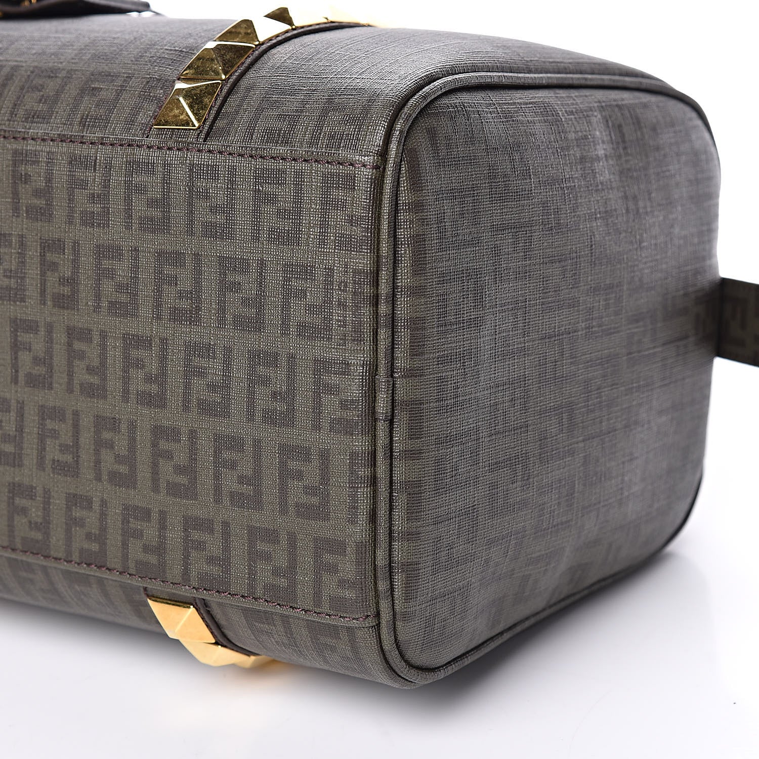 Fendi Zucchino Spalmati Studded Small Forever Boston Verde 10 of 10