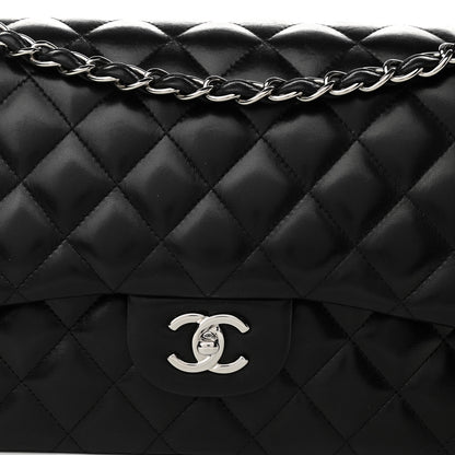 Chanel Lambskin Quilted Jumbo Double Flap Black 10 of 10
