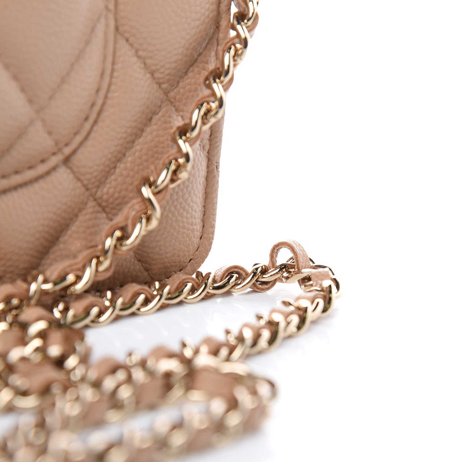 Chanel Caviar Quilted Wallet On Chain WOC Beige 12 of 13