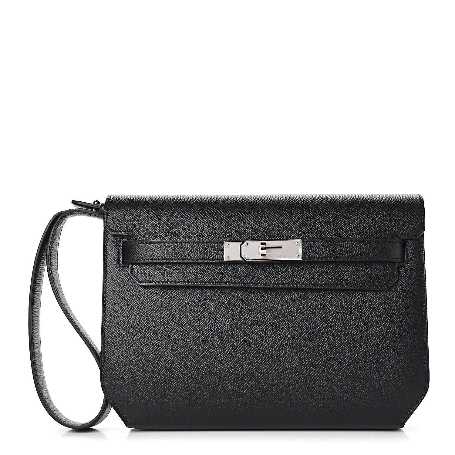Hermes Epsom Kelly Depeches 25 Pouch Black 1 of 8