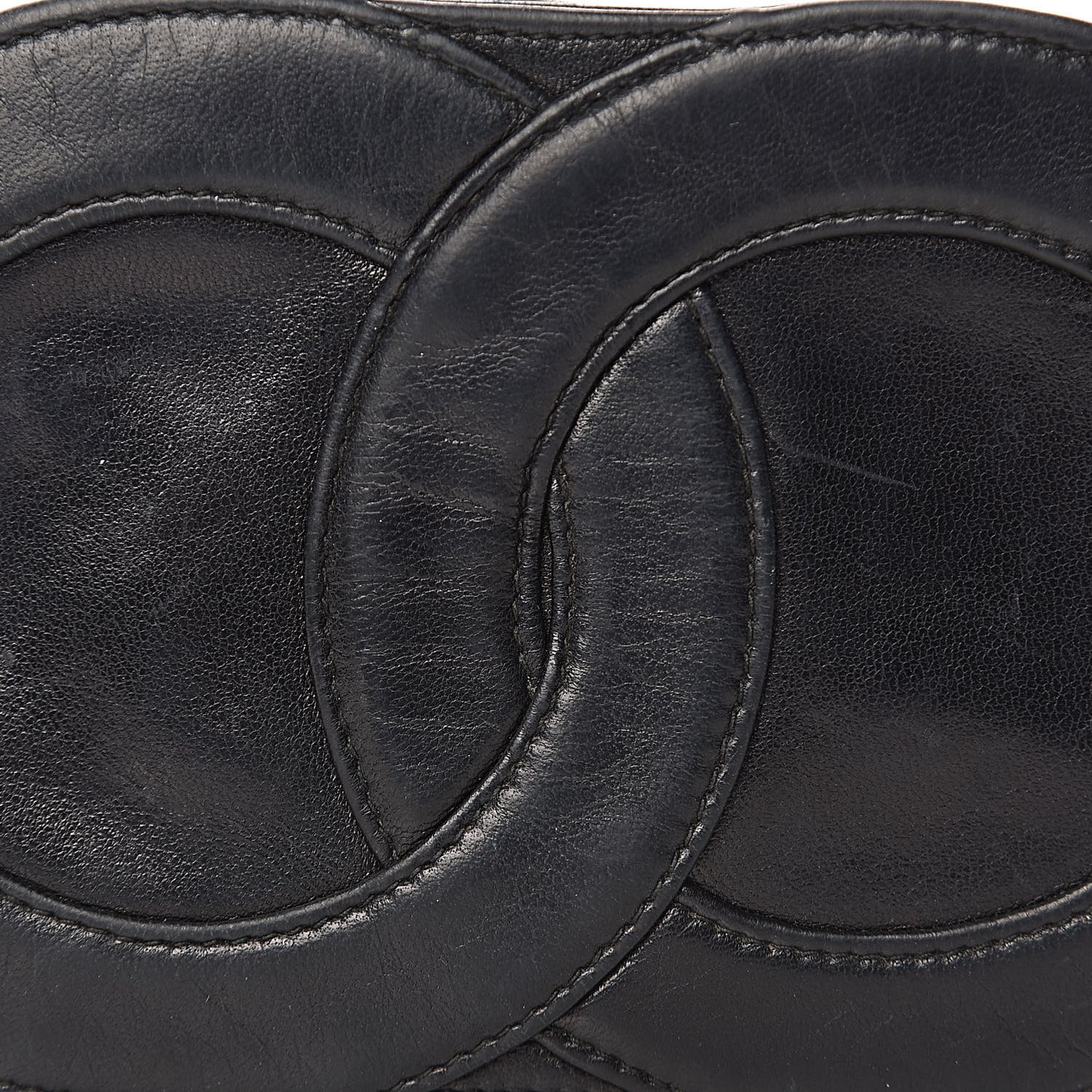 Lambskin Quilted CC Tassel Crossbody Black