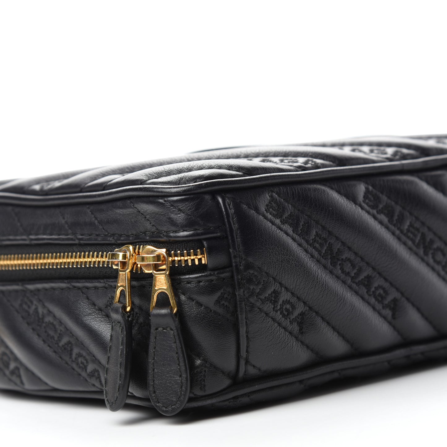 Calfskin Logo Matelasse Chain Strap Blanket Reporter XS Black