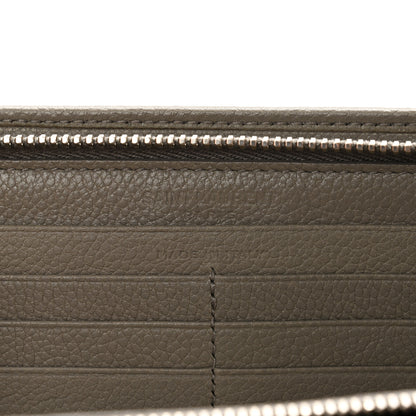 Saint Laurent Grained Calfskin Classic Zip Around Continental Wallet Light Grey 5 of 10