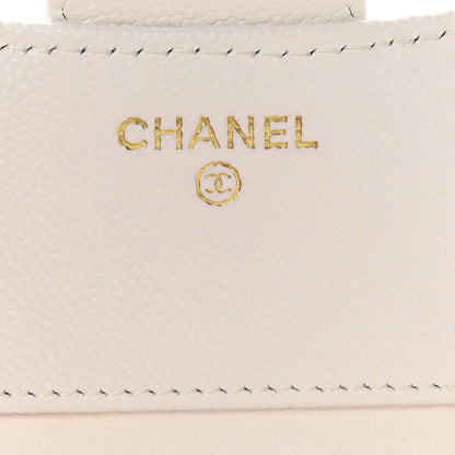 Chanel Caviar Quilted Compact Flap Wallet White 6 of 10