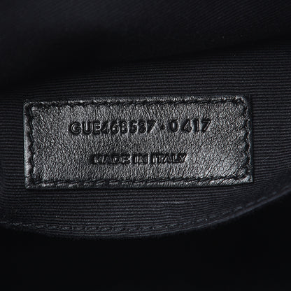 Saint Laurent Cracked Shiny Calfskin Matelasse Monogram Lou Camera Bag Black 7 of 9